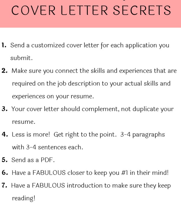cover letter secrets
